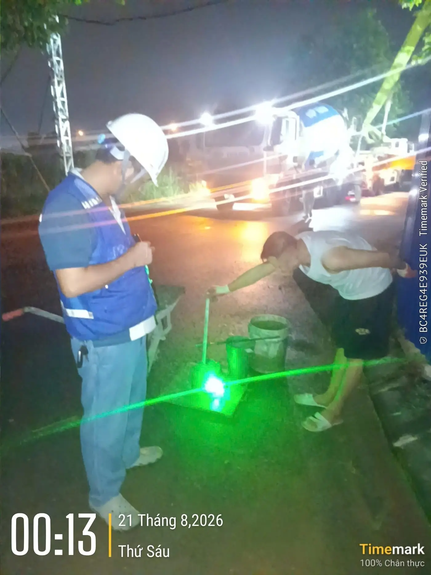 Tiến độ NOXH Minh Đức Mê Linh, đổ bê tông ca đêm ngày 21/08/2026