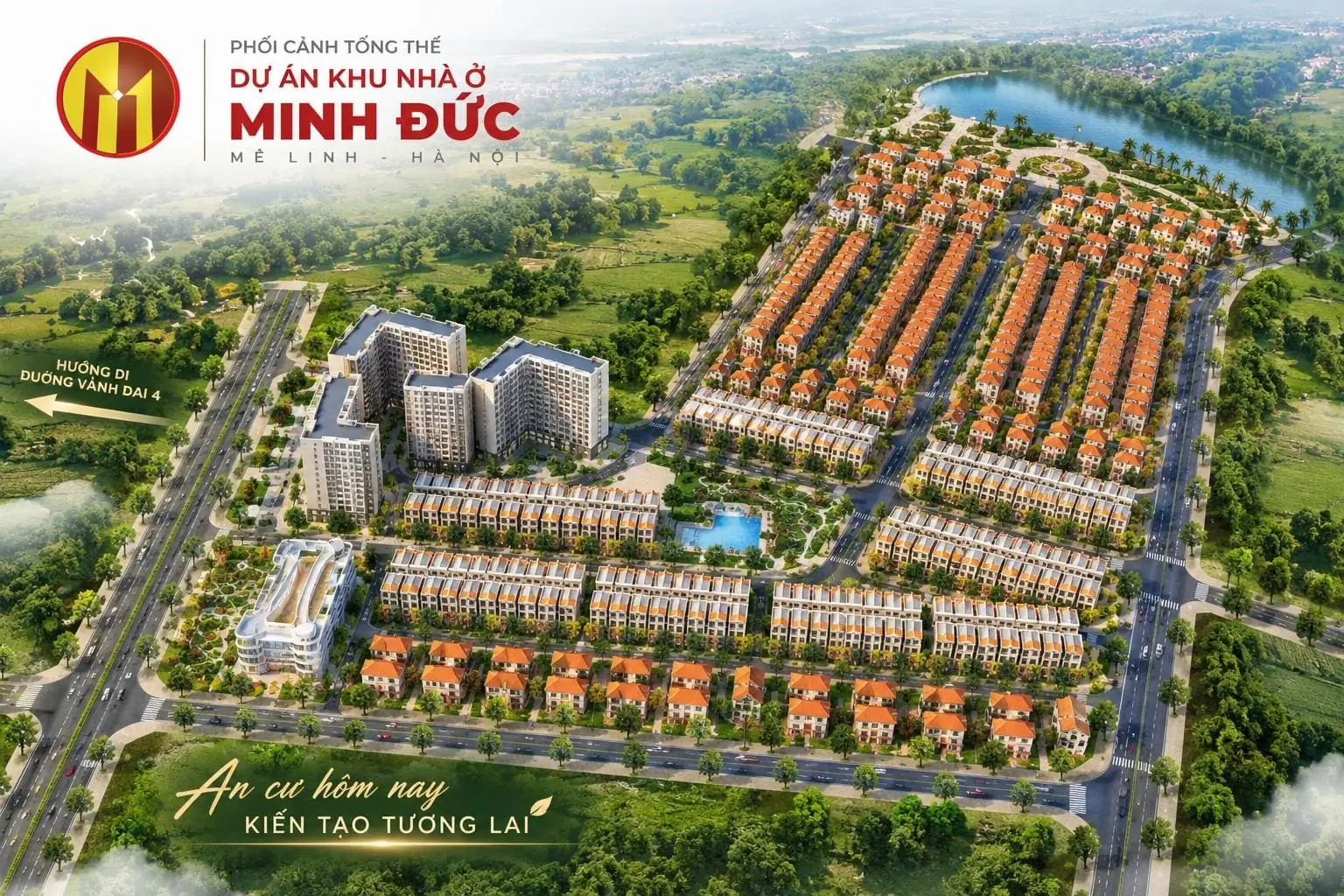Phối cảnh tổng quan dự án Khu nhà ở Minh Đức, xã Mê Linh, Hà Nội