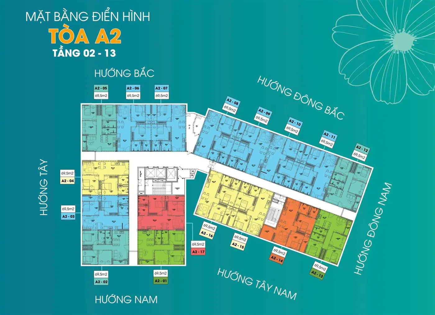 Mặt bằng chi tiết Tòa A2 NOXH Minh Đức