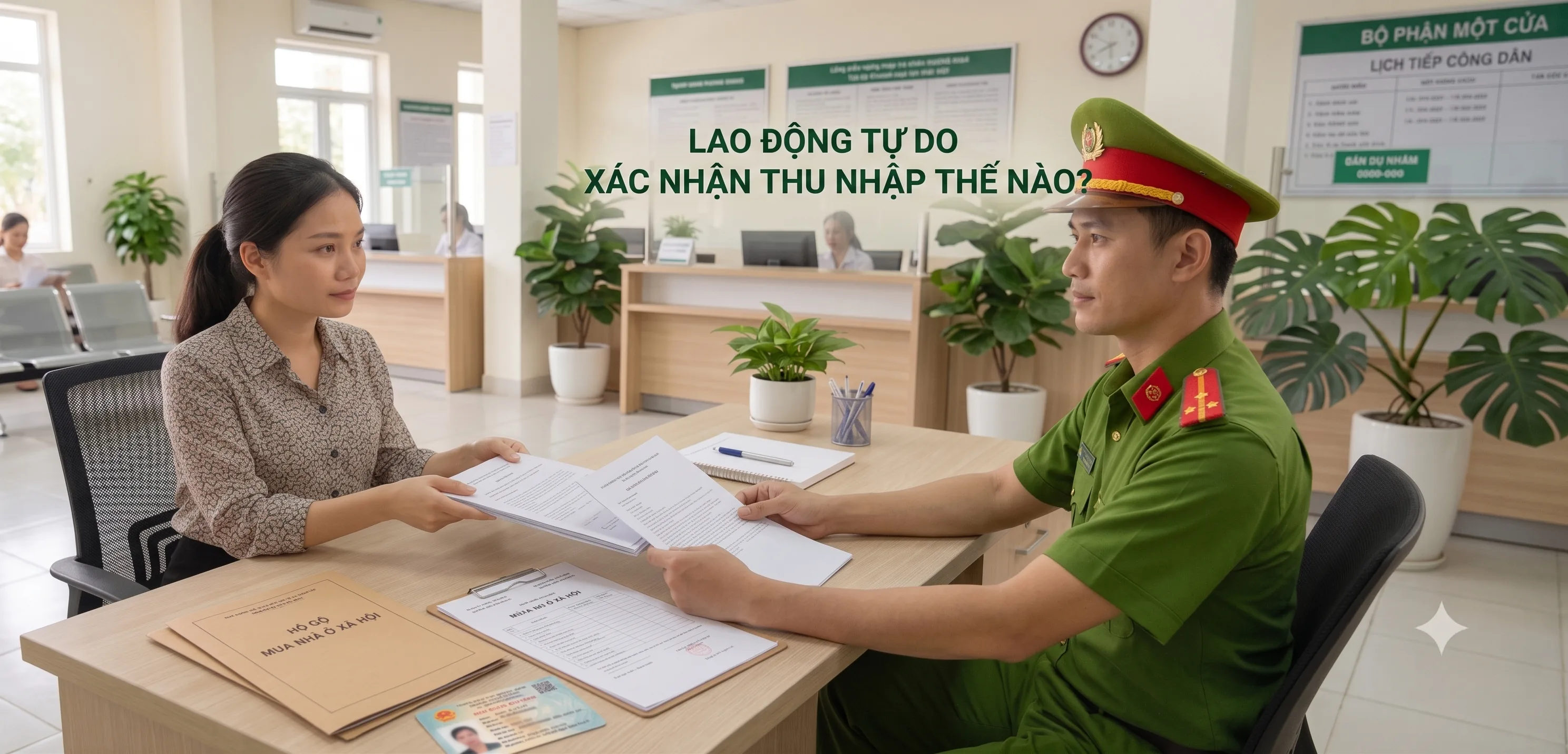Lao động tự do xác nhận thu nhập tại Công an cấp xã theo Mẫu số 05