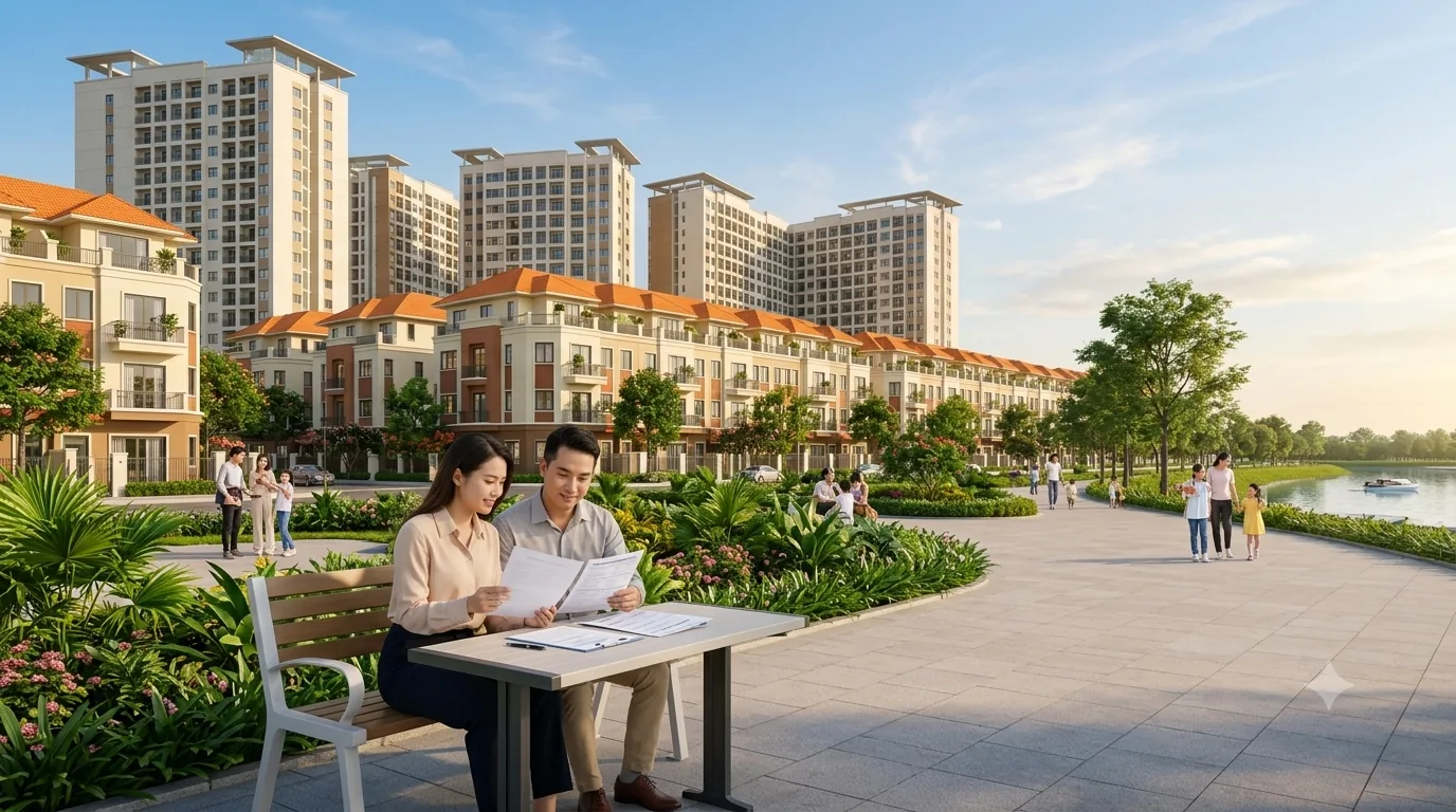 Minh họa người mua tìm hiểu và chuẩn bị hồ sơ mua nhà ở xã hội